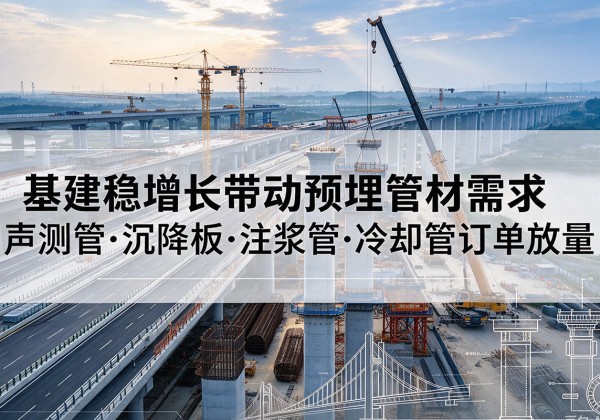 会宁基建稳增长带动预埋监测管材需求，声测管、沉降板、注浆管订单持续放量
